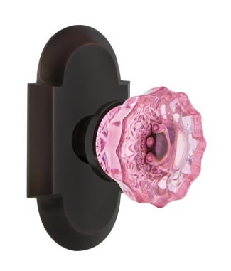 Nostalgic Warehouse Cottage Plate with Crystal Pink Door Knob