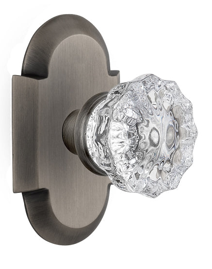 Nostalgic Warehouse Cottage Plate with Crystal Knob - Antique pewter