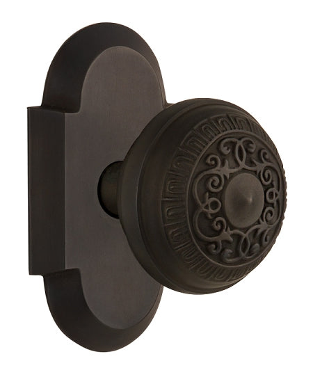 Nostalgic Warehouse Cottage Plate with Egg and Dart Knob - Oil Rubbed Bronze