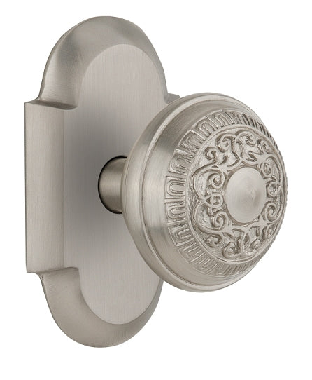Nostalgic Warehouse Cottage Plate with Egg and Dart Knob - Satin nickel