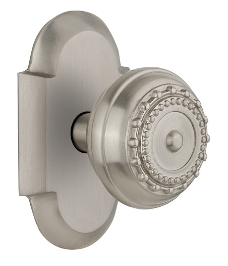 Nostalgic Warehouse Cottage Plate with Meadows Knob - Satin nickel