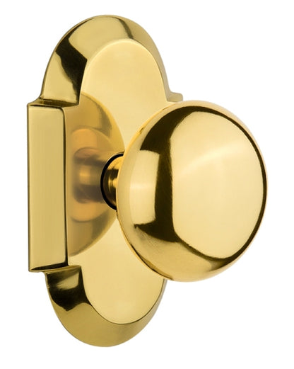 Nostalgic Warehouse Cottage Plate with Crystal Knob - Polished brass