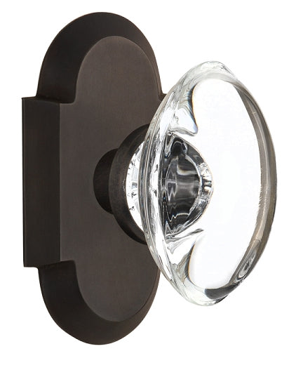 Nostalgic Warehouse Cottage Plate with Oval Clear Crystal Knob - Oil Rubbed Bronze