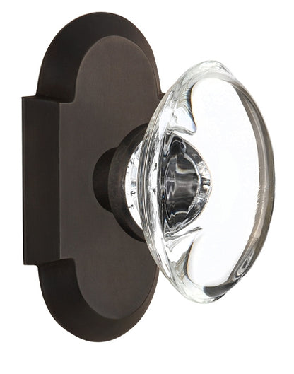 Nostalgic Warehouse Cottage Plate with Oval Clear Crystal Knob - Oil Rubbed Bronze