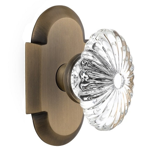 Nostalgic Warehouse Cottage Plate with Oval Fluted Crystal Knob