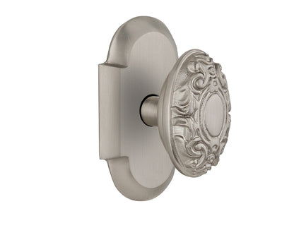 Nostalgic Warehouse Cottage Plate with Victorian Knob - Satin nickel