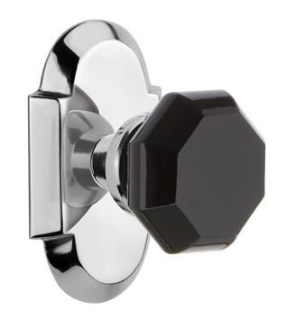 Nostalgic Warehouse Cottage Plate with Black Waldorf Crystal Lever