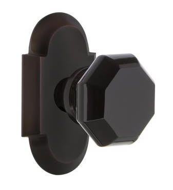 Nostalgic Warehouse Cottage Plate with Black Waldorf Crystal Lever