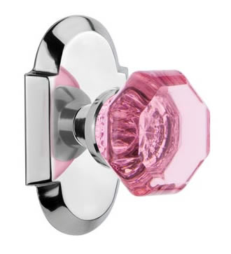 Nostalgic Warehouse Cottage Plate with Pink Waldorf Crystal Knob