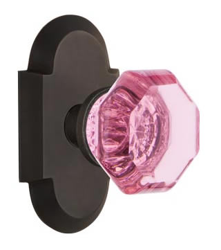 Nostalgic Warehouse Cottage Plate with Pink Waldorf Crystal Knob