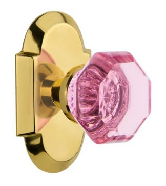Nostalgic Warehouse Cottage Plate with Pink Waldorf Crystal Knob