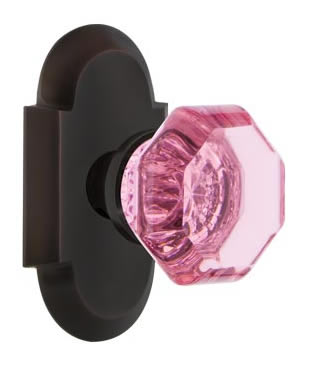 Nostalgic Warehouse Cottage Plate with Pink Waldorf Crystal Knob