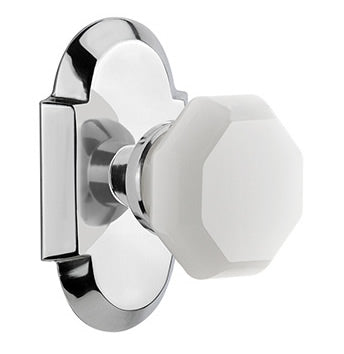 Nostalgic Warehouse Cottage Plate with White Waldorf Crystal Lever