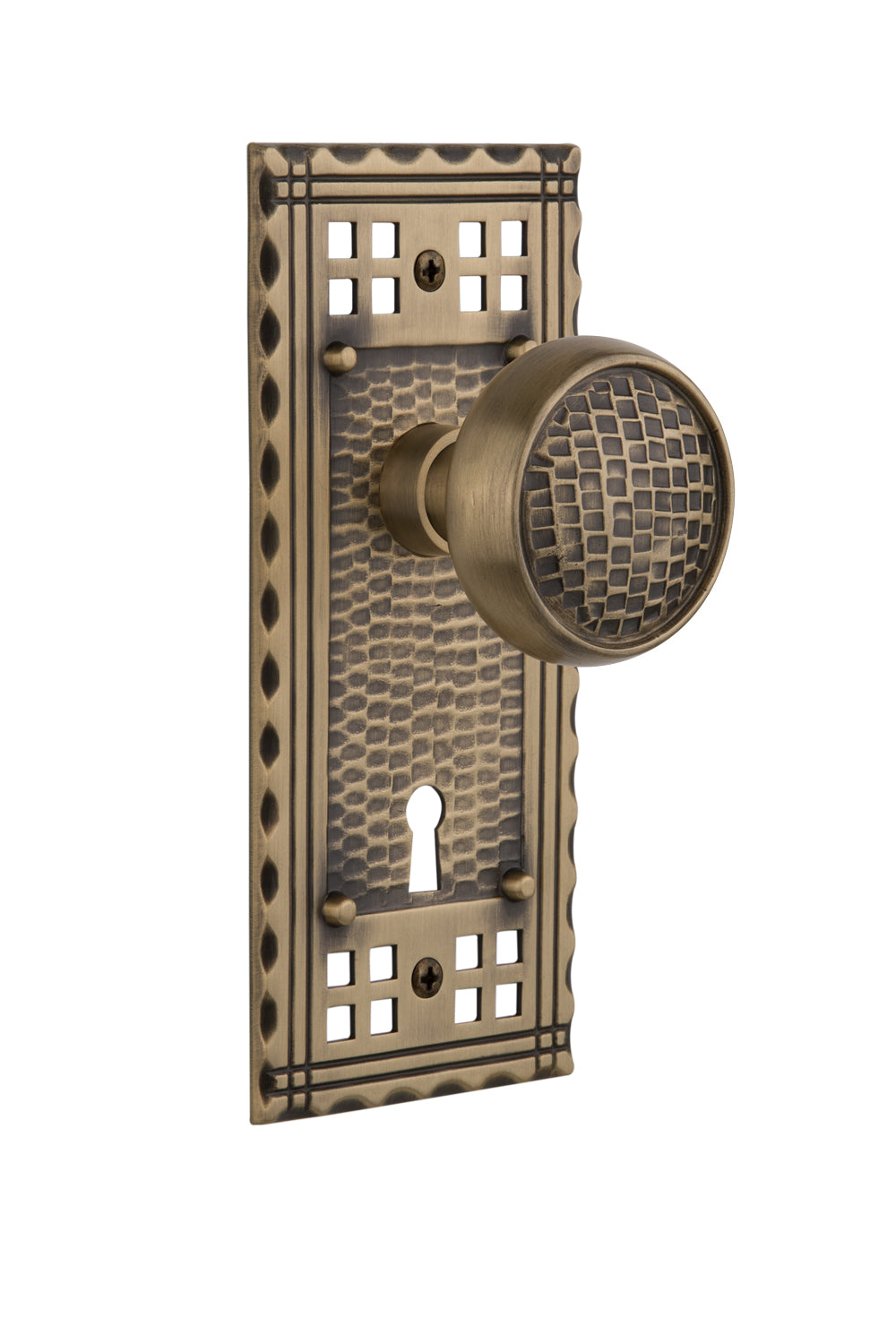 Nostalgic Warehouse Craftsman Plate and Craftsman Knob - Mortise Lock