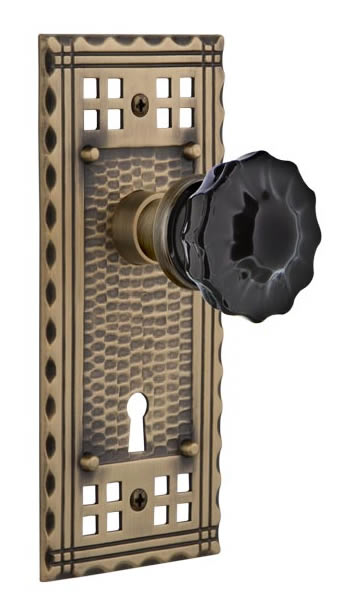 Nostalgic Warehouse Craftsman Plate with Black Crystal Knob