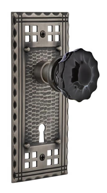 Nostalgic Warehouse Craftsman Plate with Black Crystal Knob