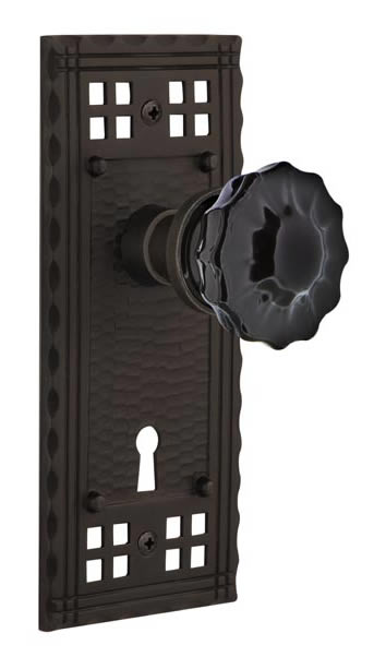Nostalgic Warehouse Craftsman Plate with Black Crystal Knob