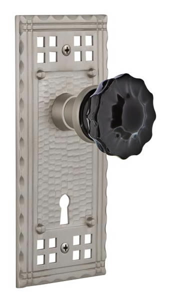 Nostalgic Warehouse Craftsman Plate with Black Crystal Knob