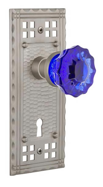 Nostalgic Warehouse Craftsman Plate with Cobalt Crystal Knob