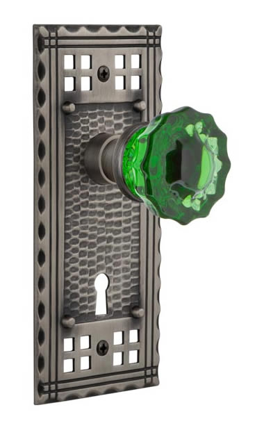 Nostalgic Warehouse Craftsman Plate with Emerald Crystal Knob