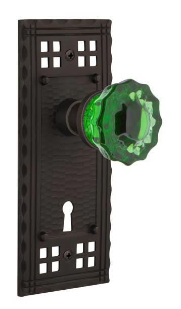 Nostalgic Warehouse Craftsman Plate with Emerald Crystal Knob