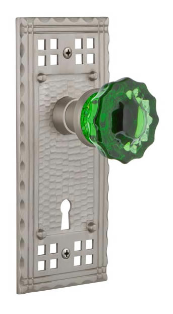 Nostalgic Warehouse Craftsman Plate with Emerald Crystal Knob