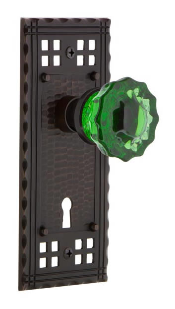 Nostalgic Warehouse Craftsman Plate with Emerald Crystal Knob