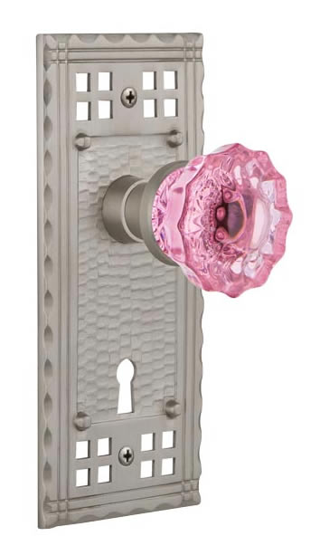 Nostalgic Warehouse Craftsman Plate with Pink Crystal Knob