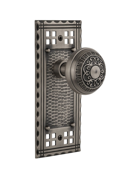 Nostalgic Warehouse Craftsman Plate with Egg and Dart Knob - Antique Pewter