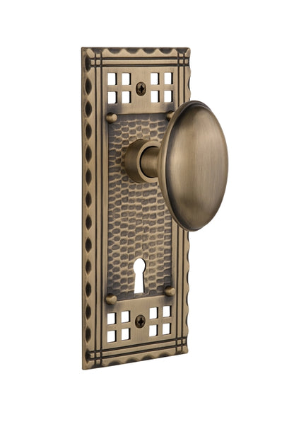 Nostalgic Warehouse Craftsman Plate and Homestead Knob - Mortise Lock