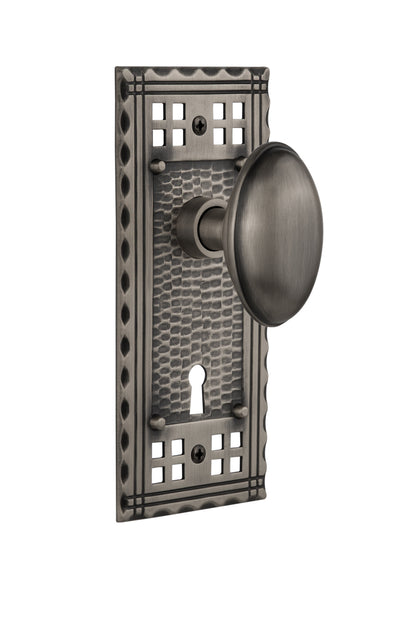 Nostalgic Warehouse Craftsman Plate and Homestead Knob - Mortise Lock