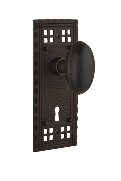 Nostalgic Warehouse Craftsman Plate and Homestead Knob - Mortise Lock