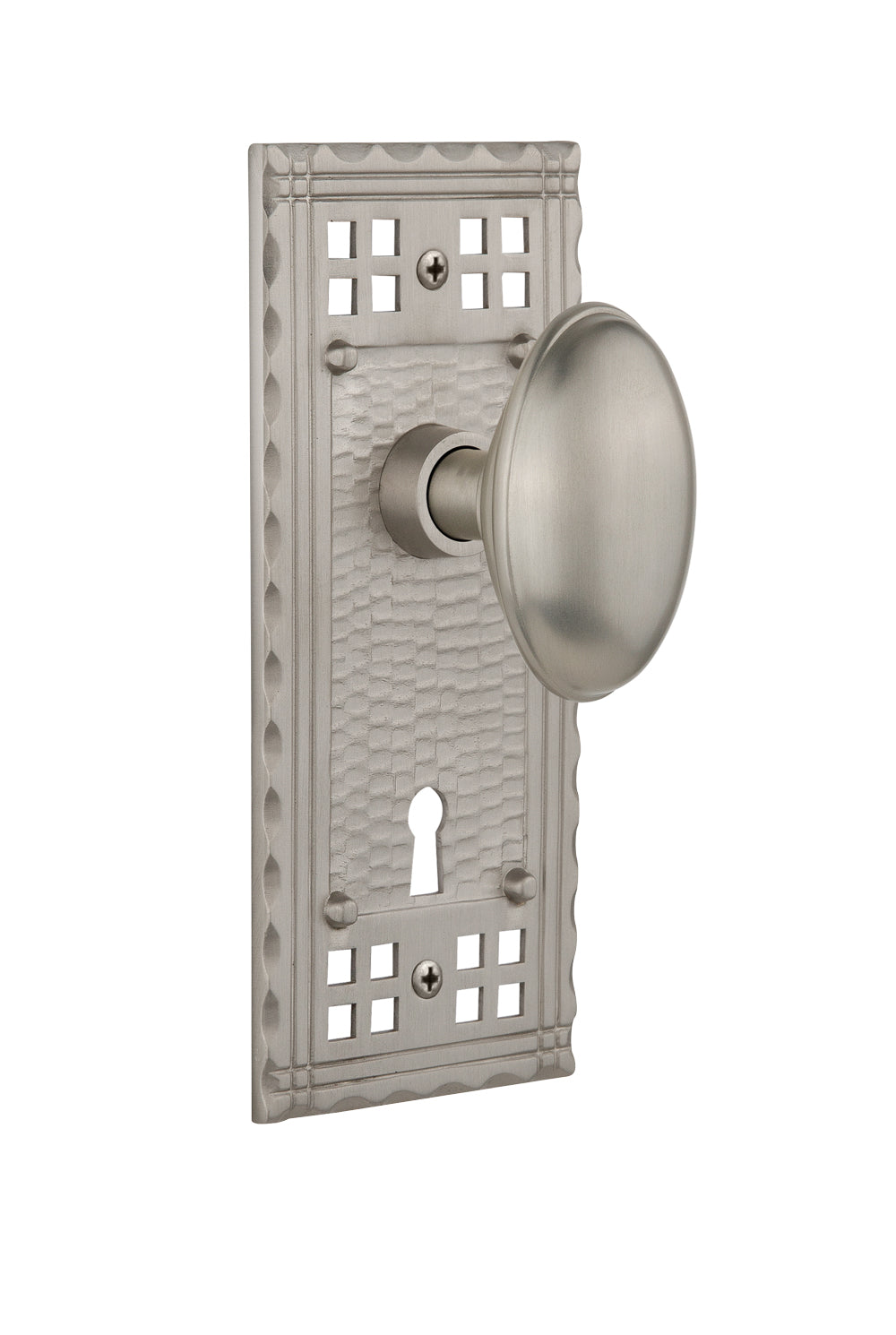 Nostalgic Warehouse Craftsman Plate and Homestead Knob - Mortise Lock