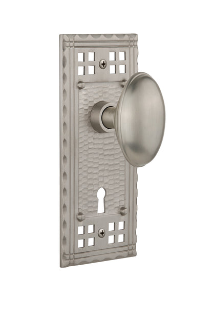 Nostalgic Warehouse Craftsman Plate and Homestead Knob - Mortise Lock