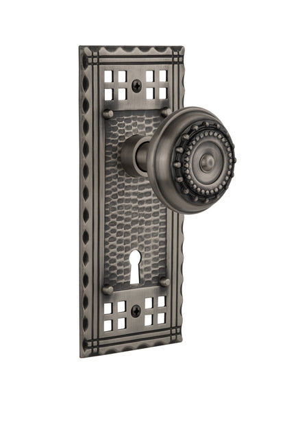 Nostalgic Warehouse Craftsman Plate and Meadows Knob - Mortise Lock