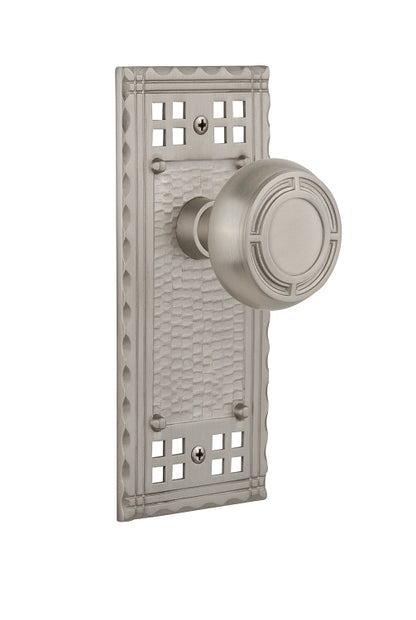 Nostalgic Warehouse Craftsman Plate with Mission Knob - Satin Nickel