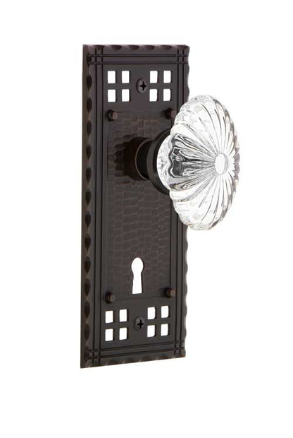 Nostalgic Warehouse Craftsman Plate with Oval Clear Crystal Knob