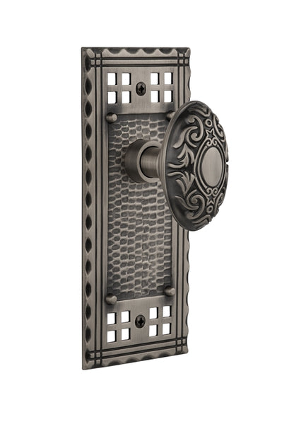 Nostalgic Warehouse Craftsman Plate with Victorian Knob - Antique Pewter