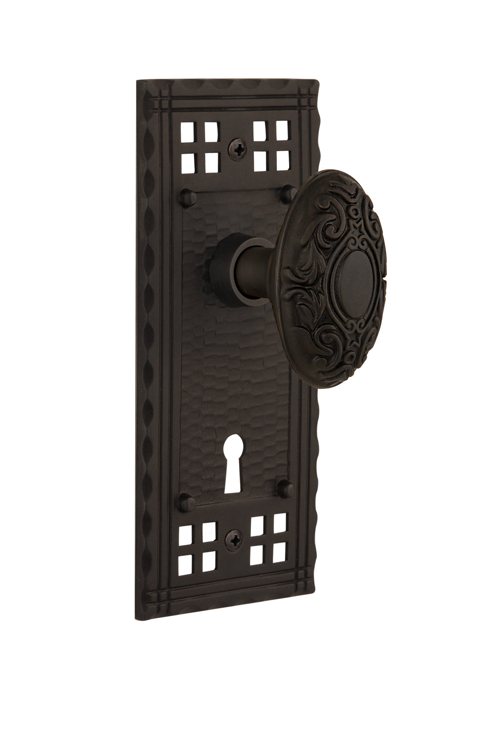 Nostalgic Warehouse Craftsman Plate and Victorian Knob - Mortise Lock