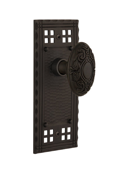 Nostalgic Warehouse Craftsman Plate with Victorian Knob - Oil Rubbed Bronze