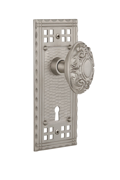 Nostalgic Warehouse Craftsman Plate and Victorian Knob - Mortise Lock