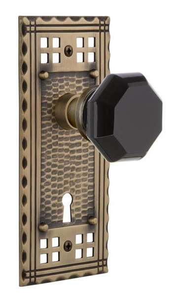 Nostalgic Warehouse Craftsman Plate with Black Waldorf Knob