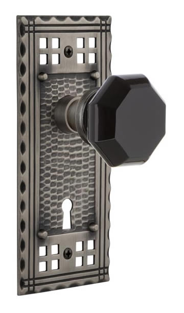 Nostalgic Warehouse Craftsman Plate with Black Waldorf Knob