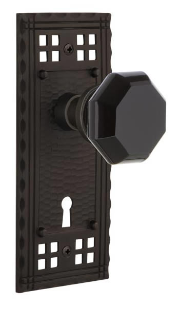 Nostalgic Warehouse Craftsman Plate with Black Waldorf Knob