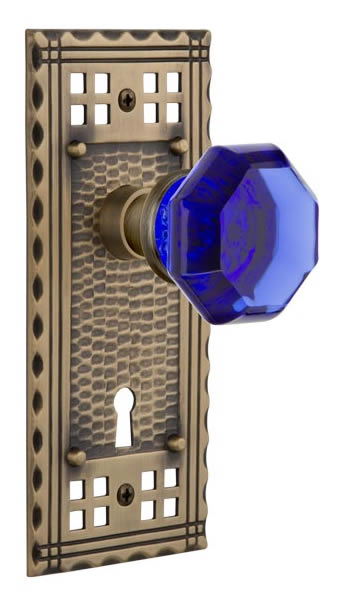 Nostalgic Warehouse Craftsman Plate with Cobalt Waldorf Knob