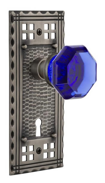 Nostalgic Warehouse Craftsman Plate with Cobalt Waldorf Knob
