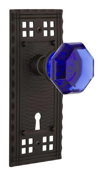 Nostalgic Warehouse Craftsman Plate with Cobalt Waldorf Knob