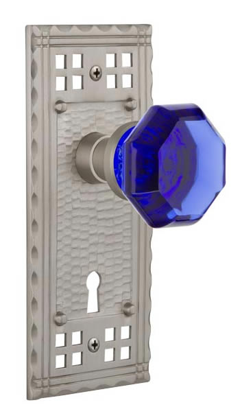 Nostalgic Warehouse Craftsman Plate with Cobalt Waldorf Knob