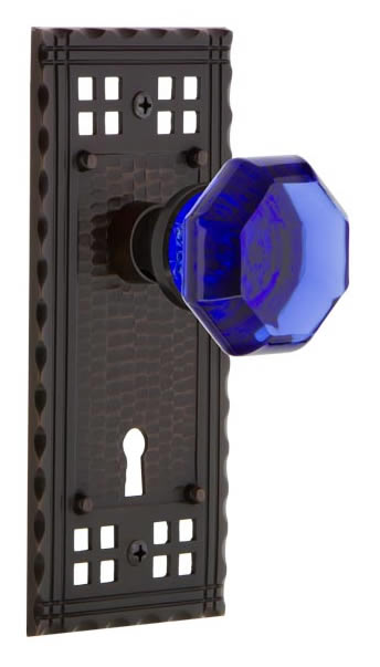 Nostalgic Warehouse Craftsman Plate with Cobalt Waldorf Knob