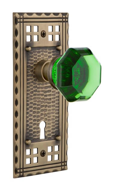 Nostalgic Warehouse Craftsman Plate with Emerald Waldorf Knob
